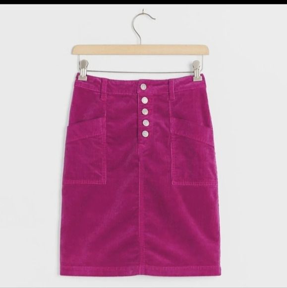 Anthropologie Pilcro and the Letterpress Talia Corduroy Mini Skirt Button Up 2 - Picture 5 of 12